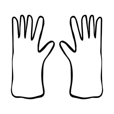 Elle çizilmiş lastik eldivenler. Vektör illüstrasyonu..