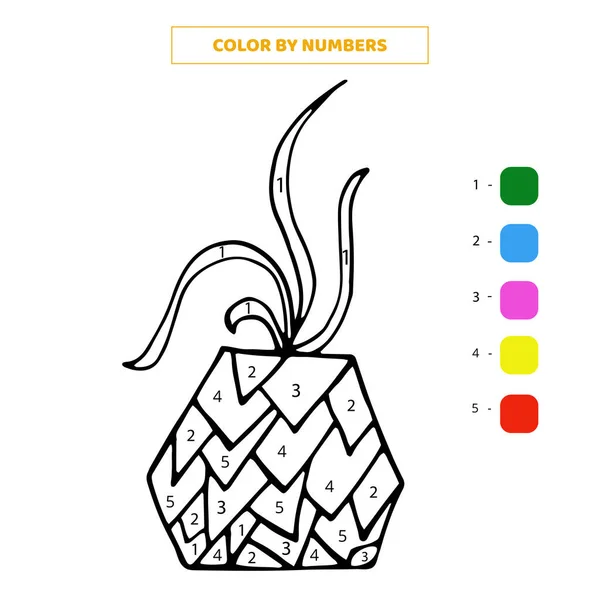 Renkli el, çiçek saksısına numaralarla çizilmiş sevimli ofis bitkisi. Vektör illüstrasyonu.