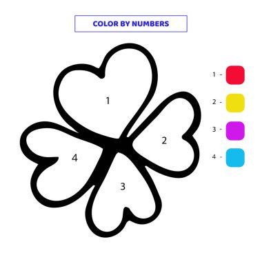 Renkli, sevimli el karalama çiçeğini numaralarla çizmiş. Vektör illüstrasyonu.