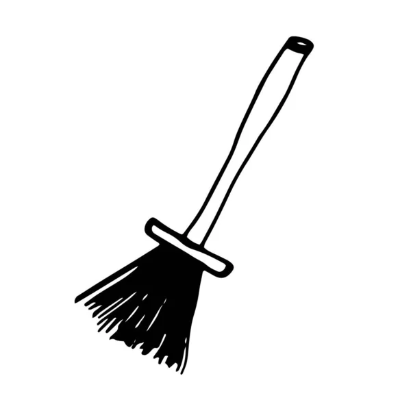 Hand Drawn Doodle Broom Icon — Wektor stockowy