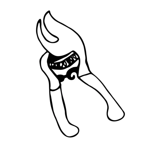 Hand Drawn Doodle Secateurs Icon Vector Illustration — 스톡 벡터