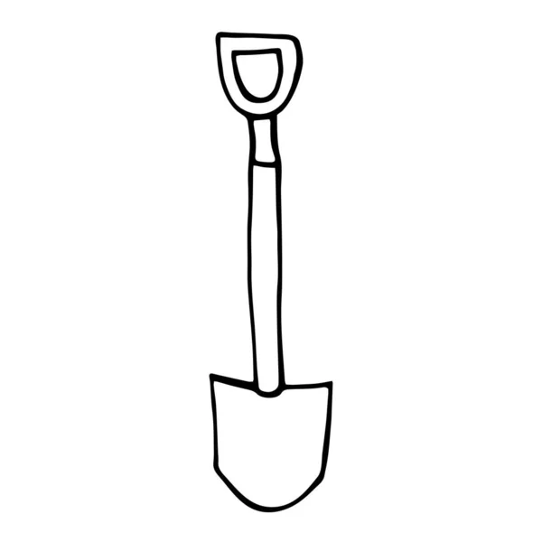 Hand Drawn Doodle Shovel Icon Vector Illustration — Vettoriale Stock