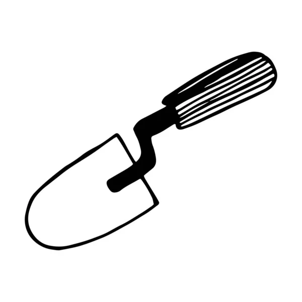 Hand Drawn Doodle Trowel Icon Vector Illustration — Vettoriale Stock