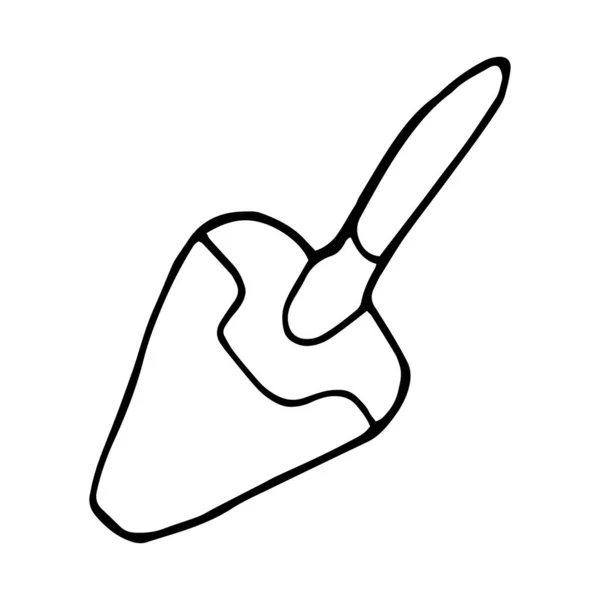 Hand Drawn Doodle Trowel Icon Vector Illustration — 스톡 벡터