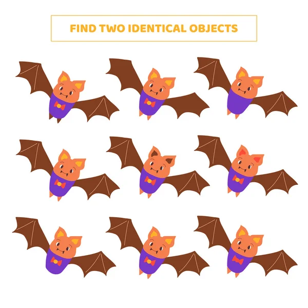 Zoek Twee Identieke Objecten Matching Spel Voor Kinderen Stockillustratie