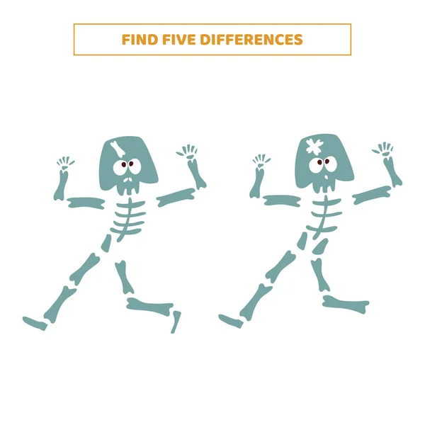 Βρείτε Πέντε Διαφορές Μεταξύ Σκελετών Κινουμένων Σχεδίων Royalty Free Εικονογραφήσεις Αρχείου