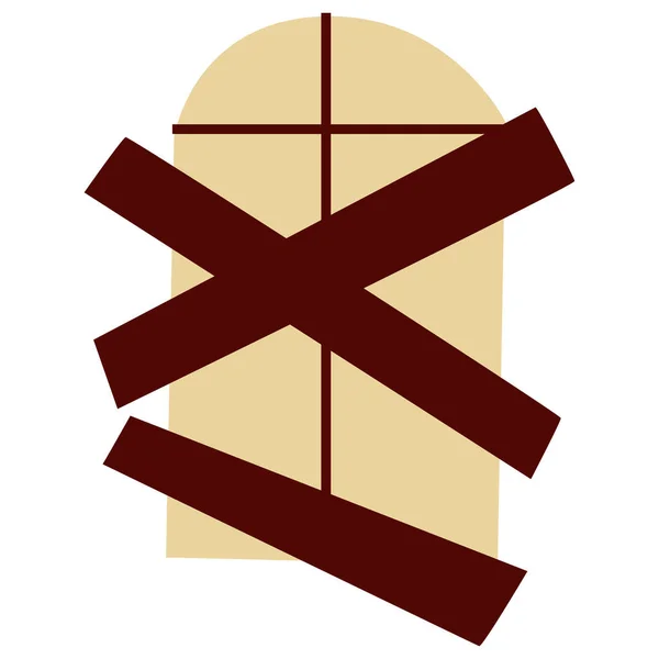 Sevimli bir el çizimi cadılar bayramı penceresinin simgesi. Grafiksel tasarım ögesi.