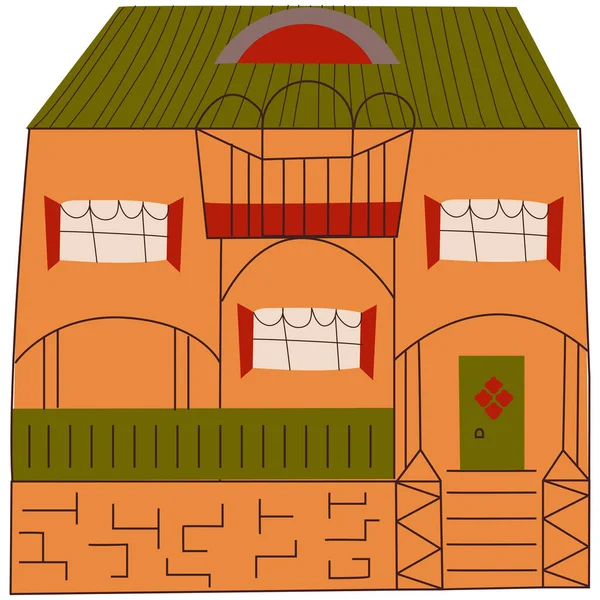 Icono Una Casa Acogedora Garabato Dibujado Mano Lindo — Vector de stock