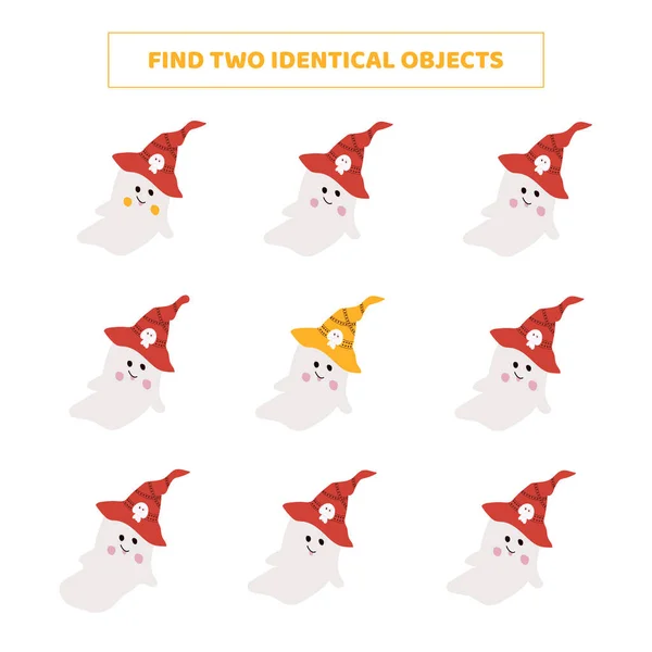 Birbirinin aynı iki nesne. Cadılar Bayramı hayaletleri ile eşleşen oyun.