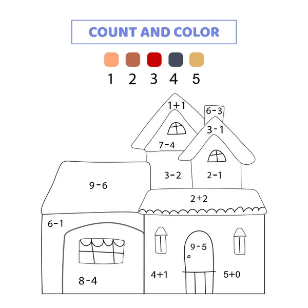 Çocuklar için sayım ve renk çalışma tablosu.
