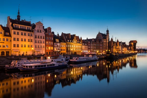 motlawa Nehri, gdansk, Polonya, gece atış Harbor'da Gdansk