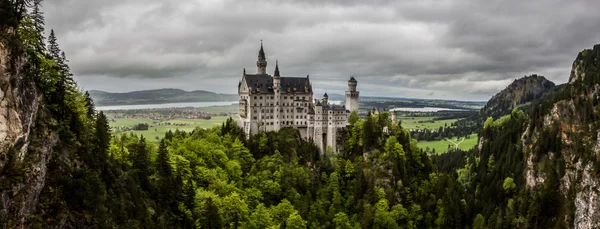 Neuschwanstein Kalesi Panoraması, Bavyera, Almanya