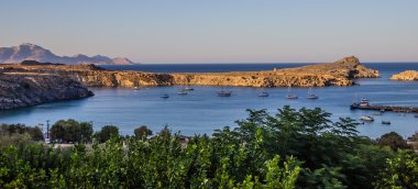 akşam deniz manzarası panorama, Rodos, Yunanistan