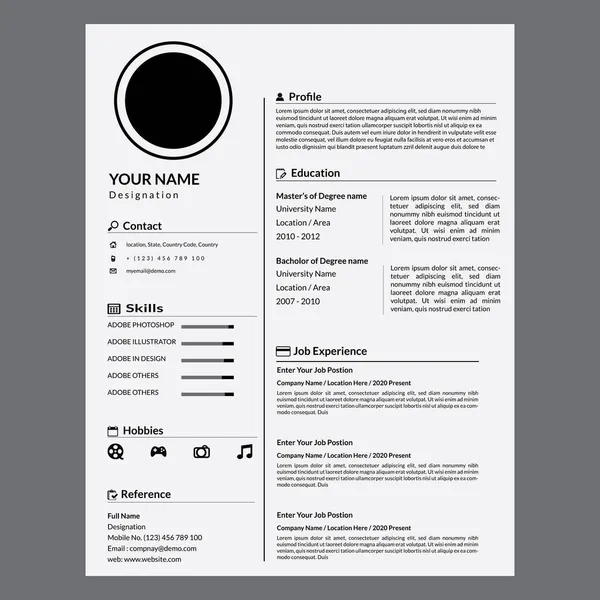 Diseño Profesional Del Curriculum Vitae Curriculum Vitae Corporativo Diseño Moderno — Archivo Imágenes Vectoriales