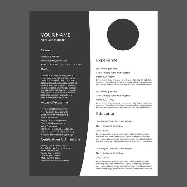Corporate Resume Format Resume Maker Simple Resume Template Free Download — 图库矢量图片