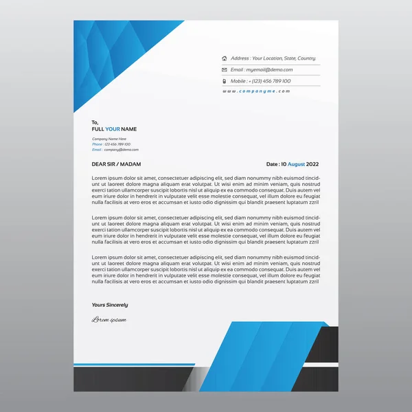 Corporate Business Letter Head Design Template — Stock vektor