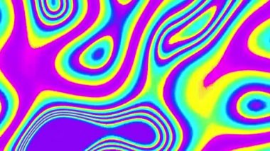 Kusursuz bir şekilde pembe, sarı, cyan ve mavi dalgalar. Canlandırılmış soyut arkaplan.