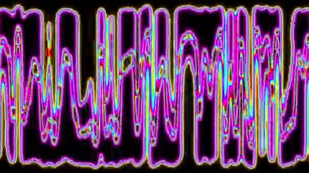 Sömlöst Loopande Färgglada Neon Vertikala Vågor Animerad Abstrakt Bakgrund — Stockvideo