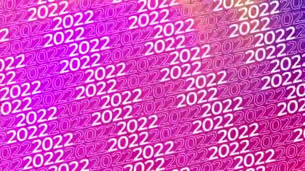 Seamlessly Looping Multiple New Year Lines Numbers 2022 Colorful Gradient — Stock Video