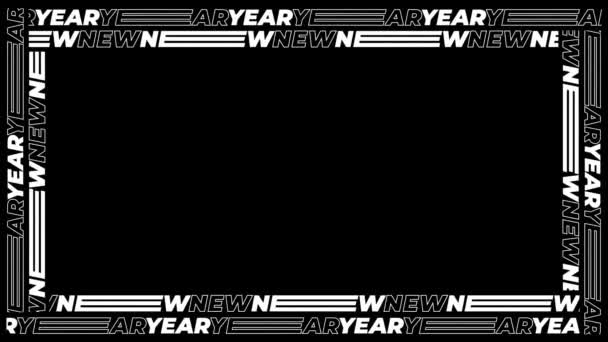 Bezproblémové Smyčky Novoroční Typografie Rámečku Více Animovaných Slov New Year — Stock video