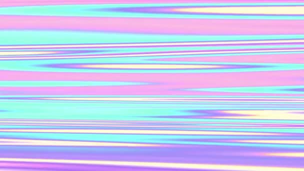 Seamless Looping Vibrant Holographic Abstract Horizontal Waves Animated Background — Stock Video