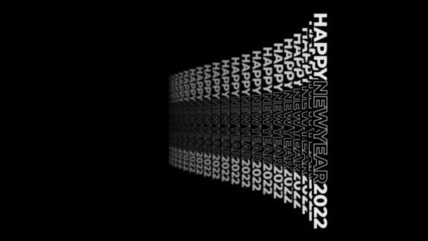 Siyah Zemin Üzerindeki Çoklu Mutlu Yıllar 2022 Kinetik Tipografisinin Kusursuz — Stok video