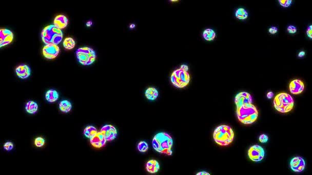 Seamlessly Loopable Small Prismatic Liquid Blobs Animated Abstract Background — Stock Video