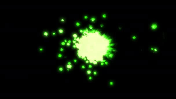 Ácido Neon Verde Respingo Tinta Brilhante Fundo Preto — Vídeo de Stock