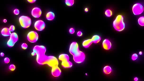 Seamless Loopable Multi Colored Goo Blobs Slowly Flowing Upwards Black — Stock Video