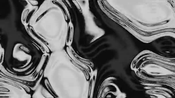 Looping Black White Flowing Liquid Metal Animated Abstract Background — Stock Video