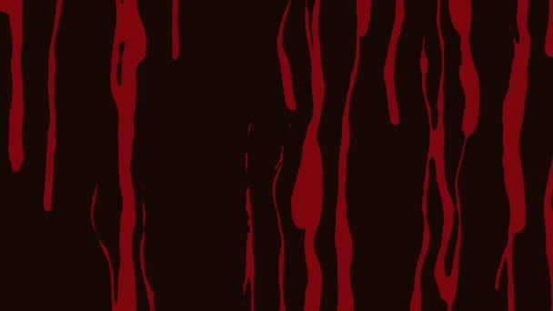 Tinta Vermelha Pingar Verticalmente Loop Fundo Horror Animado — Vídeo de Stock