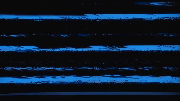 Looping Gloeiende Blauwe Tape Glitches Overlay Deze Overlay Kan Worden — Stockvideo
