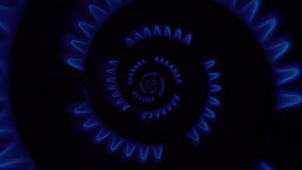 Rotação Abstrata Sem Emenda Espiral Fogo Azul — Vídeo de Stock