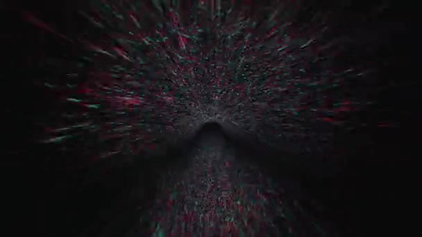 Looping Horor Animace Letu Přes Strašidelný Klaustrofobický Tunel — Stock video
