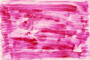 Beyaz çizim kağıdındaki baştan savma mor suluboya fırça darbelerinin dokusu