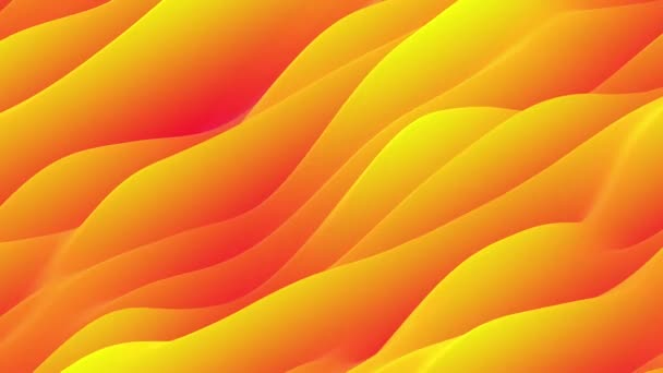 Петля Помаранчевих Червоних Повільно Анімованих Градієнтних Хвиль Абстрактний Анімований Фон — стокове відео