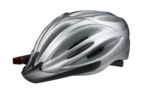 Silver bike helmet — Stock Photo, Image