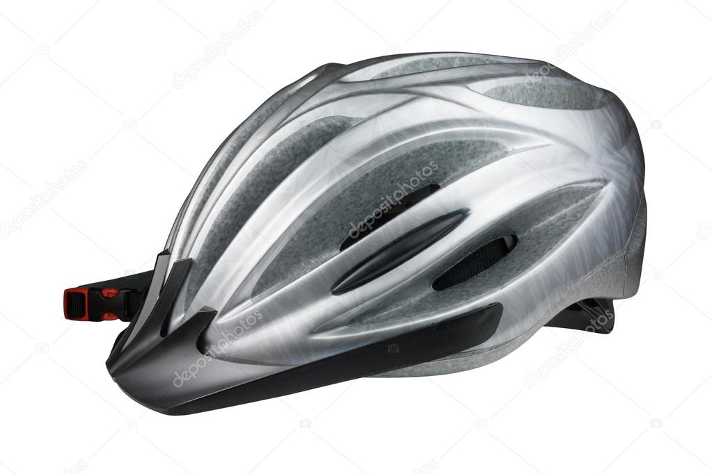 silver bike helmet