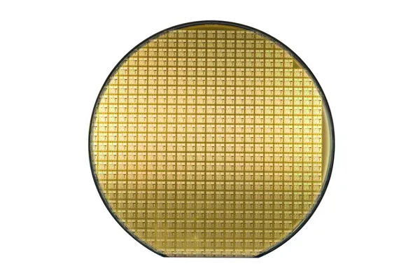 Wafer su sfondo bianco con percorso di ritaglio — Foto Stock