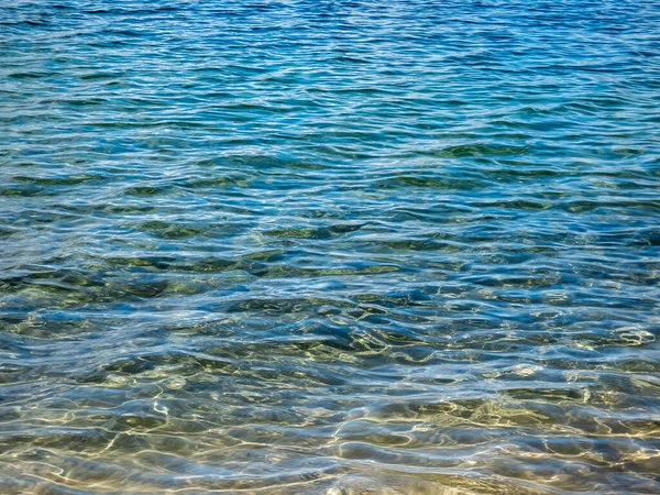 Texture Bella Cristallino Azzurro Turchese Acqua Trasparente Con Base Sabbia — Foto Stock