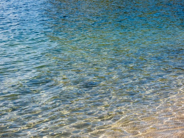 Texture Bella Cristallino Azzurro Turchese Acqua Trasparente Con Base Sabbia — Foto Stock