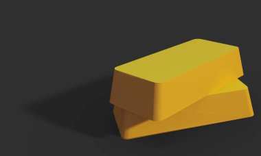 3d rendering of a yellow and brown paper box with a black background