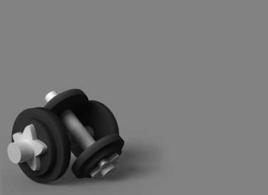 Siyah-beyaz spor salonunun 3 boyutlu canlandırması