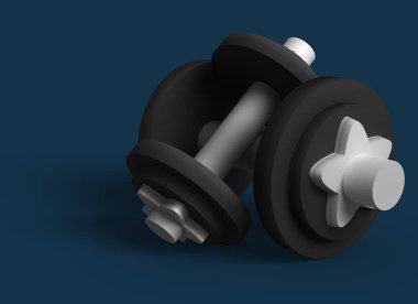 Siyah zemin üzerinde beyaz ve mavi bir spor topunun 3D canlandırması