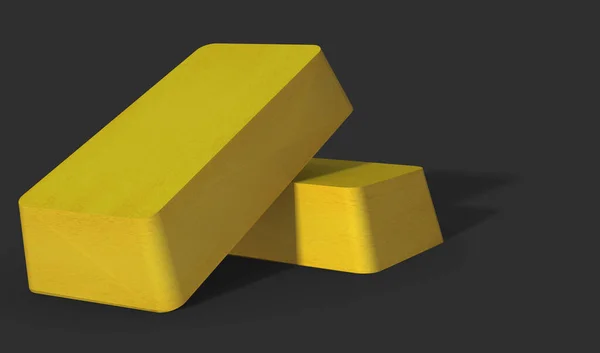 Guld Och Silver Metallstänger Isolerad Svart Bakgrund Konvertering — Stockfoto