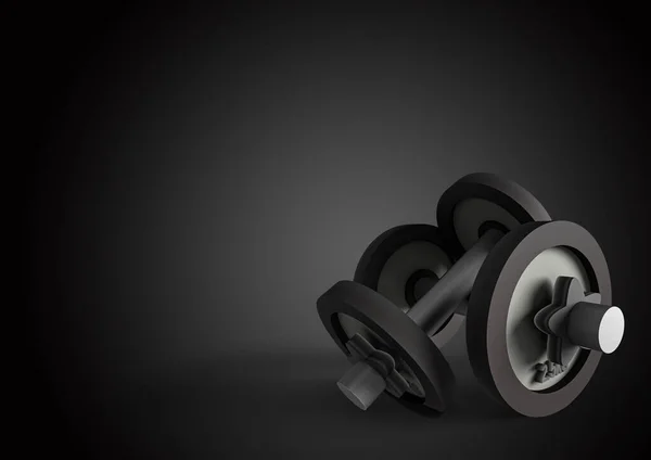 Render Modern Headphones Black Background — Stockfoto