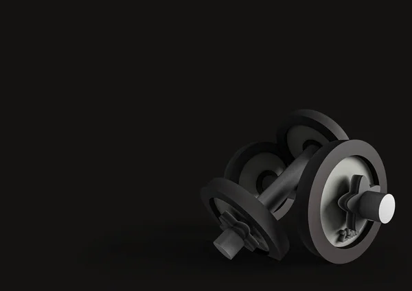 3D在黑色背景上渲染白色耳机 — 图库照片