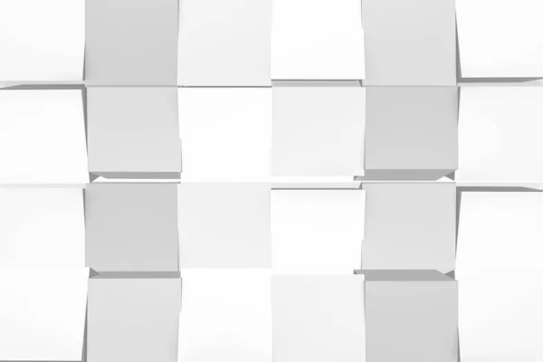 Белые Кубики Фоне Стены Рендеринг — стоковое фото