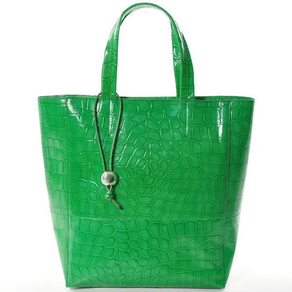 绿色女包，时尚到 2014 年，白色衬底上分离 — 图库照片