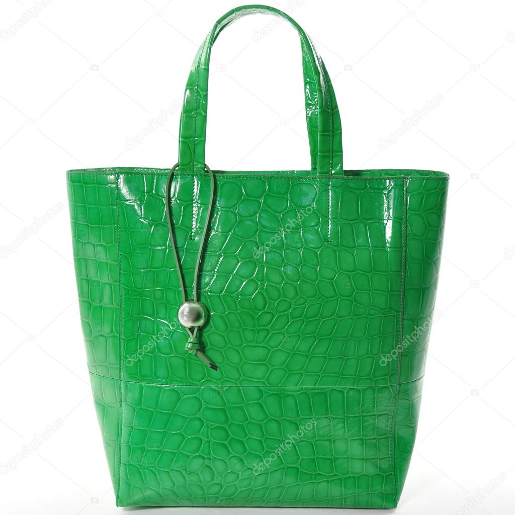 green women bag, fashion 2014, isolated on white